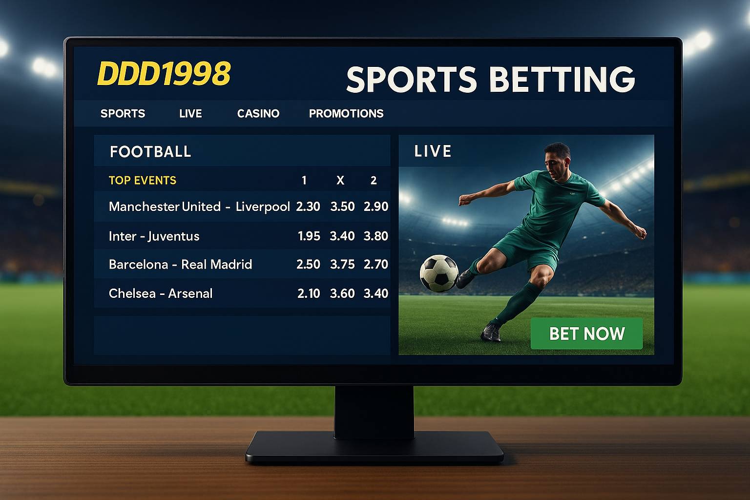 Aposte em apostas esportivas no cassino online DDD1998